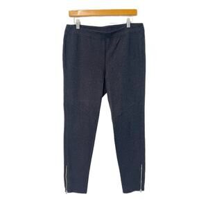 Lauren Ralph Lauren Ponte Knit Ankle Pants Size M Charcoal Zippers